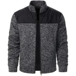 Men's Patchwork Sweatshirts Stand Collar Jacket Slim Fit Cardigan Streetwear Sportswear Casual Zip Up Coat Outdoor Tracksuit Men