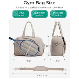 Tennis Bag Large Capacity Racket Tote With Separate Shoe Storage Bottle Pocket For Pickleball Gym Sports Weekend Travel Women