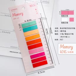 10*20PCS Transparent Index Notes Paper Office School Supplies Stationery Small Rectangu Fluorescent Sticker Strip Sticky