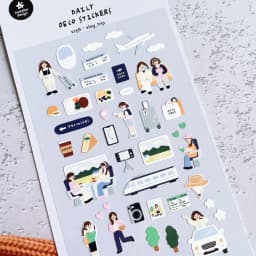 1 pc Korean Import Original Suatelier Happy Trip Paper Stickers Scrapbooking Diy Journal Stationery Sticker Deco Art Supply