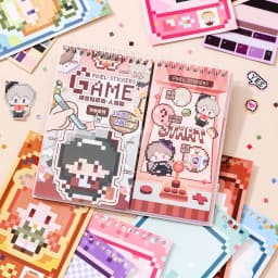 36 Sheets Pixel Bead Sticker Book, Gaming Console Theme DIY Art Craft for Scrapbooking, Guitar, Phone Case, Notebook Decoration