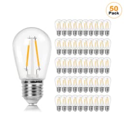 S14 2W Plastic Edison Light Bulbs Vintage Shatterproof E27 Base Warm White Equal to 20W Incandescent String Light Replace Bulb