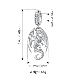 WOSTU 925 Sterling Silver Flying Dragon Charms Pendant Colorful Phoenix Beads Fit Original DIY Bracelet Wholesale