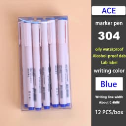 ACE 304 314 324T Dual Tip Quick Dry Oil Based Marker Pen for Lab Hospital Use Resistant to 75% Alcohol Professional Marking Tool
