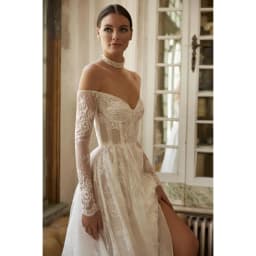 Customized Attractive Lace A Line Bride Wedding Dresses Off The Shoulder Long Sleeves Women Bridal Gowns Vestidos De Novia