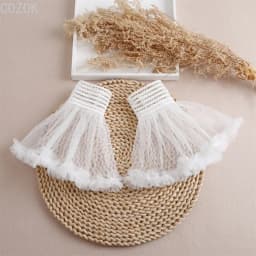 DIY Detachable Cuffs Cuff Extension Embroidery Lace Daisy Fake Sleeves Elastic Wild Wrist Pleated Organ Lolita Fake Sleeves