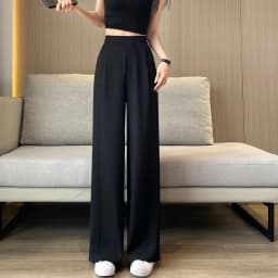 High Waist Wide Leg Seven-Five Pants Women's Summer New Style Korean Version Ice Silk Loose Casual Versatile Five-Five Pants