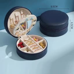 Multilayer jewelry box small stud earrings box ring receive box necklaces earrings jewelry box portable cassette jewelry mirrors