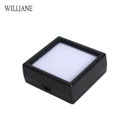 Wholesale Loose Diamond Gemstone Storage Collection Display Box Top Glass Beads Organizer Show Case Square Gems Holder Container