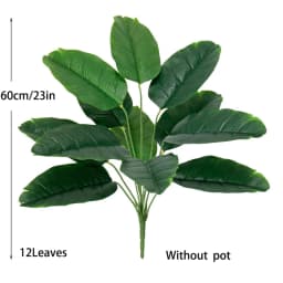 31in Large Fake Tropical Monstera Plants Artificial Palm Tree Plastic Leaf Water Plant for Office Desk Home Garden Greenery Deco