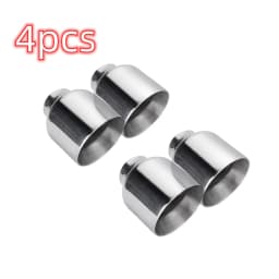 1/2/4pcs 63mm-101mm Universal Car Exhaust Muffler Pipe Dual Wall Exhaust Tips Exhaust Pipe Stainless Steel For BMW/Benz/Audi/VW