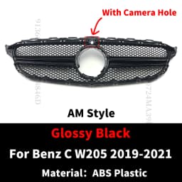 GT Diamond Front Bumper Grille For Mercedes W205 Grill C205 S205 Benz C 2014-2021 C200 C260 C180 C250 C300 Coupe AMG Tuning