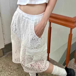 Matakawa Lace Knee Length Pants Women Solid Hollow Out Y2k Clothes Pantalones Mujer Korean Fashion Vintage Summer Trousers