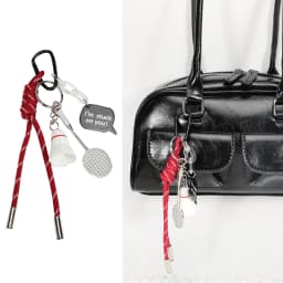 2024 New Woven Rope Keychain Bag Decoration Hanging Keychain Korean Style Acrylic Bead Heart Tassel Phone Case Bag Charms Y2k