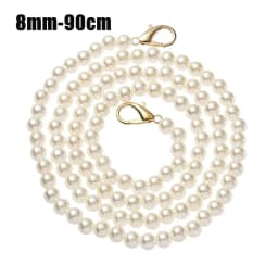 8/10mm Pearl Strap for Bags Handbag Handles DIY purse Replacement Long Beaded Chain for Shoulder Bag Straps Pearl Belt