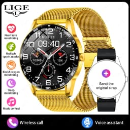 LIGE 2026 New Smartwatch Men 1.38" HD Bluetooth Call Heart Rate Monitor Waterproof Sport Smart Watch Women For Android iOS Phone