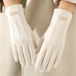 Women Winter Thick Keep Warm Fashion Simple Style Three Stripes Suede Touch Screen Gloves Cycling Driving Coldproof Mittens