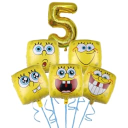Cartoon SpongeBob Theme Birthday Party Balloon Disposable Tableware Mask Flag Candy Box Backpack Baby Shower party supplies