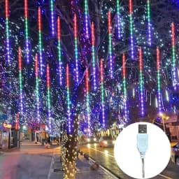 30/50cm USB Powered LED Meteor Shower Light Holiday String Light Waterproof Fairy Garden Decor Outdoor Street Garland Christmas