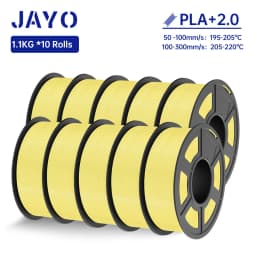 JAYO 3D Filament PLA + 2.0 10 Rolls Upgrade PLA plus 3D Printer Filament Neatly 3D Printing Material For FDM Multicolor