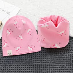 2024 New Cotton Children's Single-layer Hat Scarf 2-piece Set Spring Autumn Girls Hat Scarf Baby Boys Head Cover Kids Hat Set