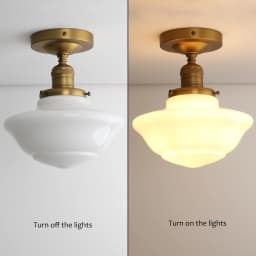 Phansthy Vintage Flush Mounted Ceiling Lighting with Milk White Glass Shade, for Hallway Foyer Loft Living Room Bedroom