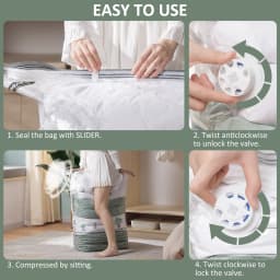 TAILI Cubic Vacuum Bags Large Storage Bag for Clothing, Comforters, Blankets No Need Tool Compression Bag for Travel Storage Bag