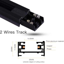 Track Light Rail Set 2 Wire Lighting Fixture 0.5M 1M Spot Led Track Lamp for Living Room Straight/L Shape Connectors Ceiling Box