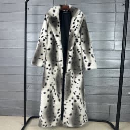 DEAT 2026 Winter Fashion Imitation Fur Leopard Pattern Coat For Women Notched Collar Long Style Notched Collar Jacket 11B9518