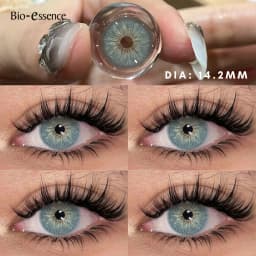 Bio-essence 1 Pair Big Eye Korean Lenses Colored Contact Lenses with Degree Myopia Lenses Green Lenses Black Lenses Prescription