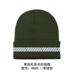 High Visibility Safety Beanie Reflective Knit Ribbed Hats Warm Winter Bonnets for Night Running Hiking Cycling