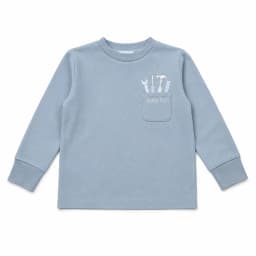BARCALI Fall Blue French Terry Pocket Set 2pcs Children's Outfit Embroidery Design for Girl Boys And Baby Teenage Clothing Set