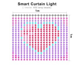 2PCS Smart Curtain Lights LED RGB String Lights with Music Sync APP Remote Control Fairy Lights for Bedroom Party Garden Decor