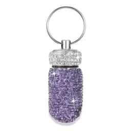 Bling Rhineston Pill Container Portable Pill Bottle Case Waterproof Travel Medicine Box Beautiful Holder Storage with Keychain