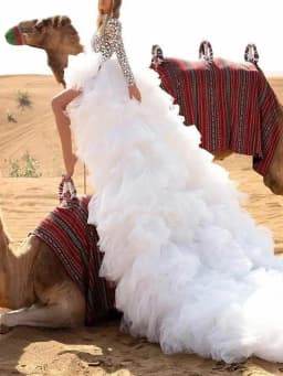 White Pricess High Low Skirt With Long Train Tulle Ruched Ball Gown Prom Party Skirt Custom Made Color And Length Jupe Saia 202