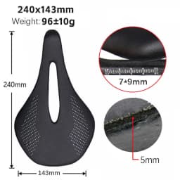 Elitaone Bicycle Saddle Carbon MTB/Road Bike Saddle Super Light Comfort Leather Carbon Cushions 96g