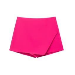 Women's Asymmetric Solid Color Skort Casual Side Zipper Shorts Skirts for Spring Summer Fashion
