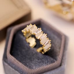 2025 New Exquisite Irregular Zircon Gold Color Open Rings Korean Fashion Jewelry For Women's Wedding Party Luxury Accessories