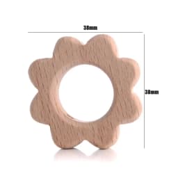 10Pcs Beech Beads Heart Butterfly Rainbow Elephant Flower Animal Wooden Beads for Bbay Chew Teether Beads Pacifier Clips Chain