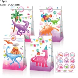Pink Dinosaur Party Decorations Birthday Dinour Tableware Set Happy Birthday Party Decoration For Kids Boy Jungle Wild Party Dec