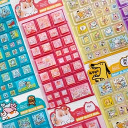 NEKONI Creative Square Mini Drop Block Seal 3D Stickers Scrapbooking DIY Journaling Stationery Diary Cute Stickers School Supply