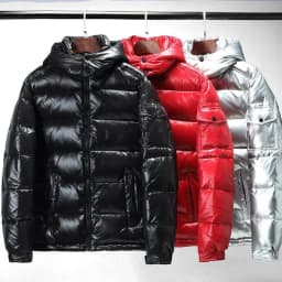 Warm Coat Mens Parkas Glossy Black Jackets Solid Color Parka Coat Men's Fashion Winter Jacket Men Parkas Thicken Winter Parkas