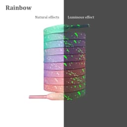 Flat Fluorescent Luminous Shoelaces for Sneakers Glow-in-the-dark Printing Cashew Flower Splash Ink Shoe Laces for AF1 Woman Man