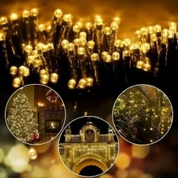 Outdoor Solar LED String Lights Waterproof 8 Modes Fairy Lights Solar Powered for Christmas Tree Patio Yard Party Holiday Decor
