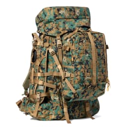 Military ILBE Laser Cut Tactical Backpack 1000D Waterproof With Hydration Pack & Radio Pouch 120L Capacity Camo