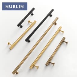 Nurlin Solid Brass Art Deco Vertical Lines Linear Kitchen Cabinet Knobs T Bars Bedroom Wardrobes Long Pull Drawer Handle