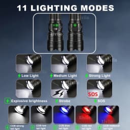 2026 New Upgrade Ultra Powerful Flashlights Rechargeable LED Tactical Torch Super Bright Lamp Outdoor Adventure Fishing Camping