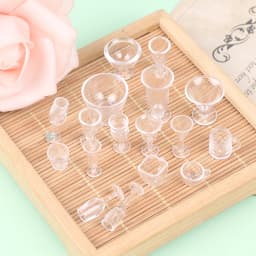 15/17PCS/set Plate Cup Dish Bowl Tableware Set Dollhouse Miniature Toy Doll Food Kitchen Living Room Accessories 1:12 Scale