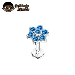 ASTM F136 Titanium Flower Piercing 16G 18G Internal Thread Labret Tragus Helix Conch Piercing Lip Nose Body Piercing Jewelry