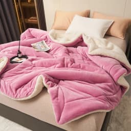 Weighted Winter Blanket for Bed Sofa Warm Thick Throw Blanket Fluffy Plush Solid Soft Fleece Blanket For Single Double Size